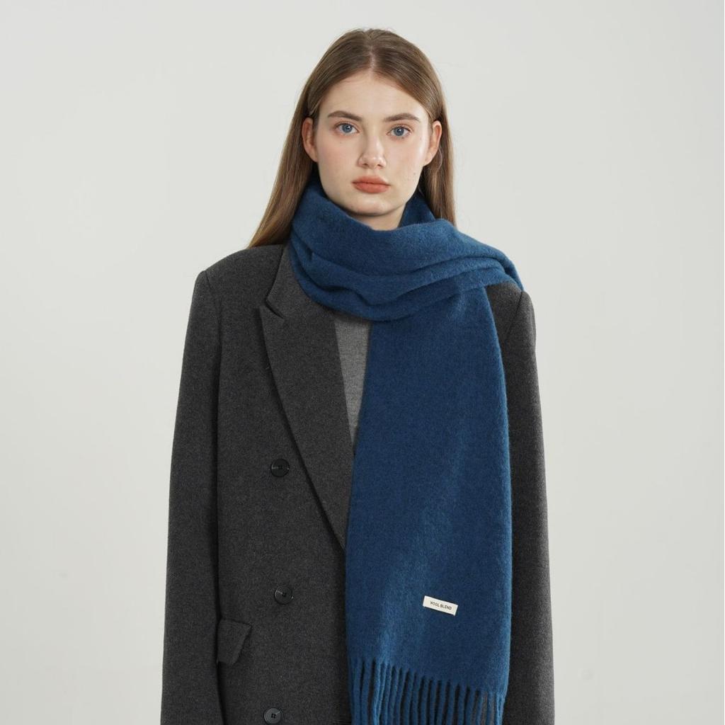 Solid color winter women's scarf woven fringed blended versatile fashion atmosphere warm thickened scarf
