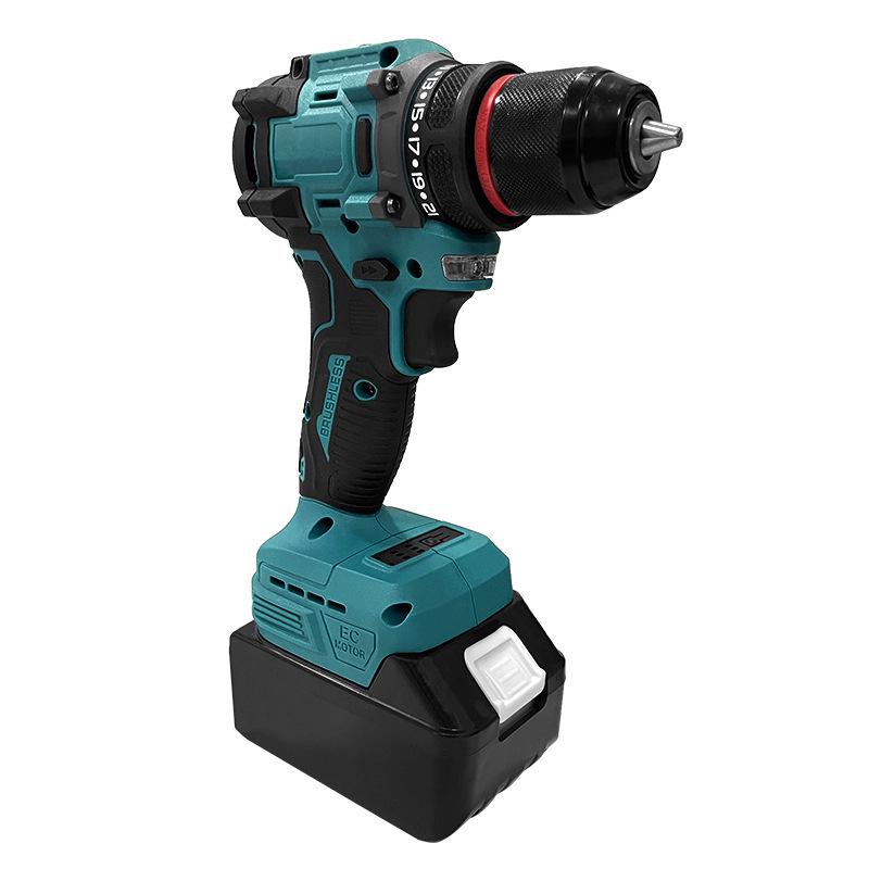 Makita-Style Brushless Lithium Battery Drill, Dual-Speed Adjustment, Household & Professional Use, Handheld Drill & Screw Tightening Tool