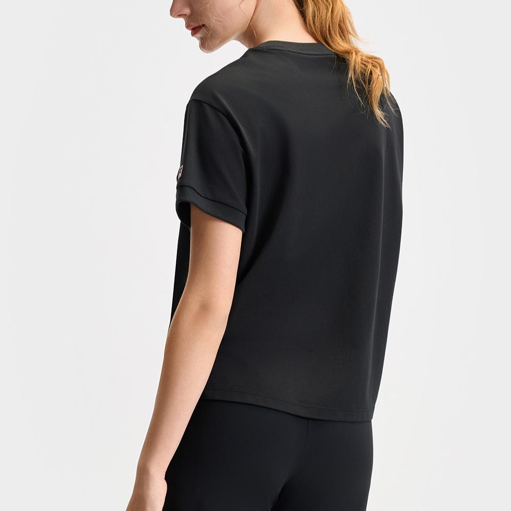 Fila Fitness Loose Comfortable Simple Breathable Regular T-Shirt Women Tops Deep-Black A11W521107FBK