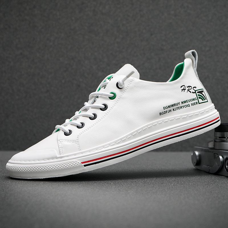 2025 Men's Trendy Breathable Leather Sneakers - Autumn/Winter Casual White Flats