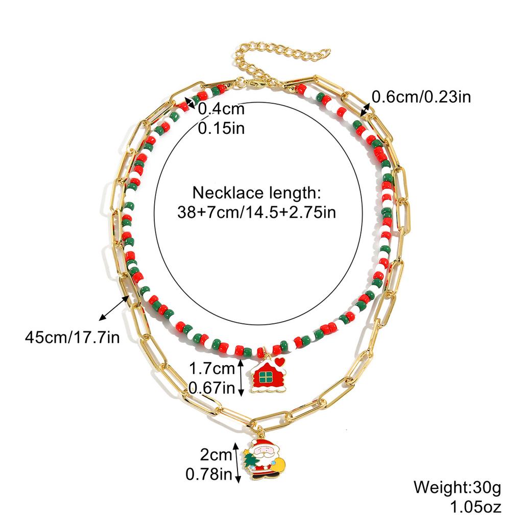 Christmas Day Necklace European and American Multi-layer Christmas Necklace Christmas Necklace