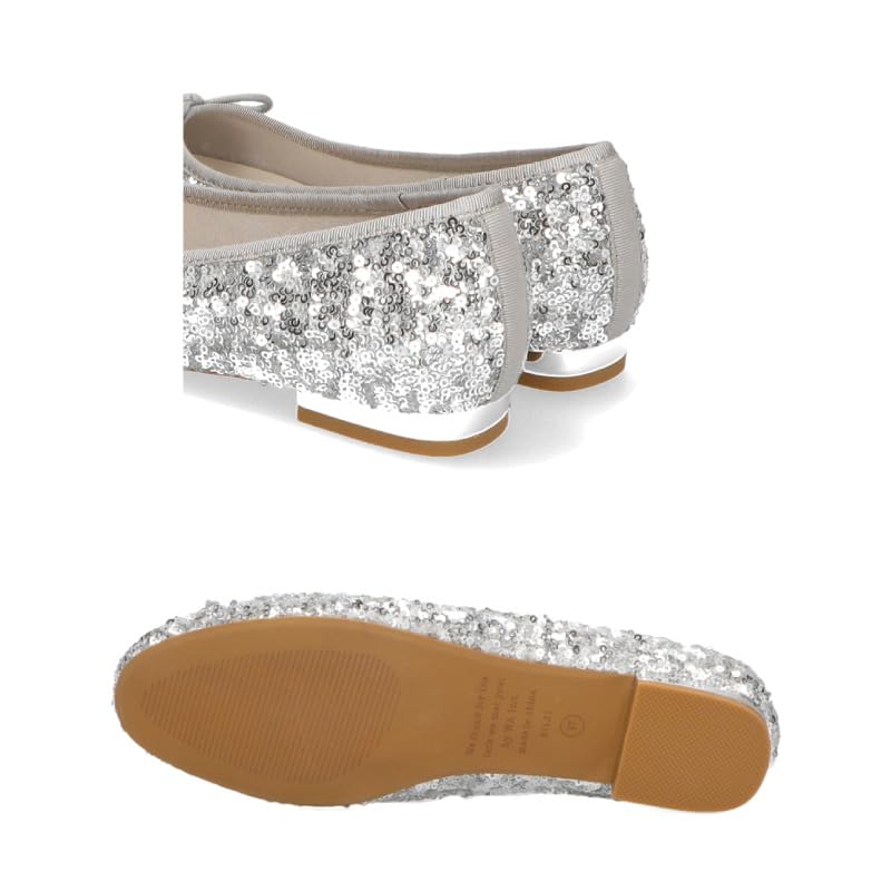 Ballett Rund Einfach zu Einfach zu Laufen Groß und Klein 41122 SCHWARZ cm [Oriental Traffic] Ballerinas, Zehenbereich, Damen, Tragen, in, Größen, Glitzer, Pailletten, Lamé,