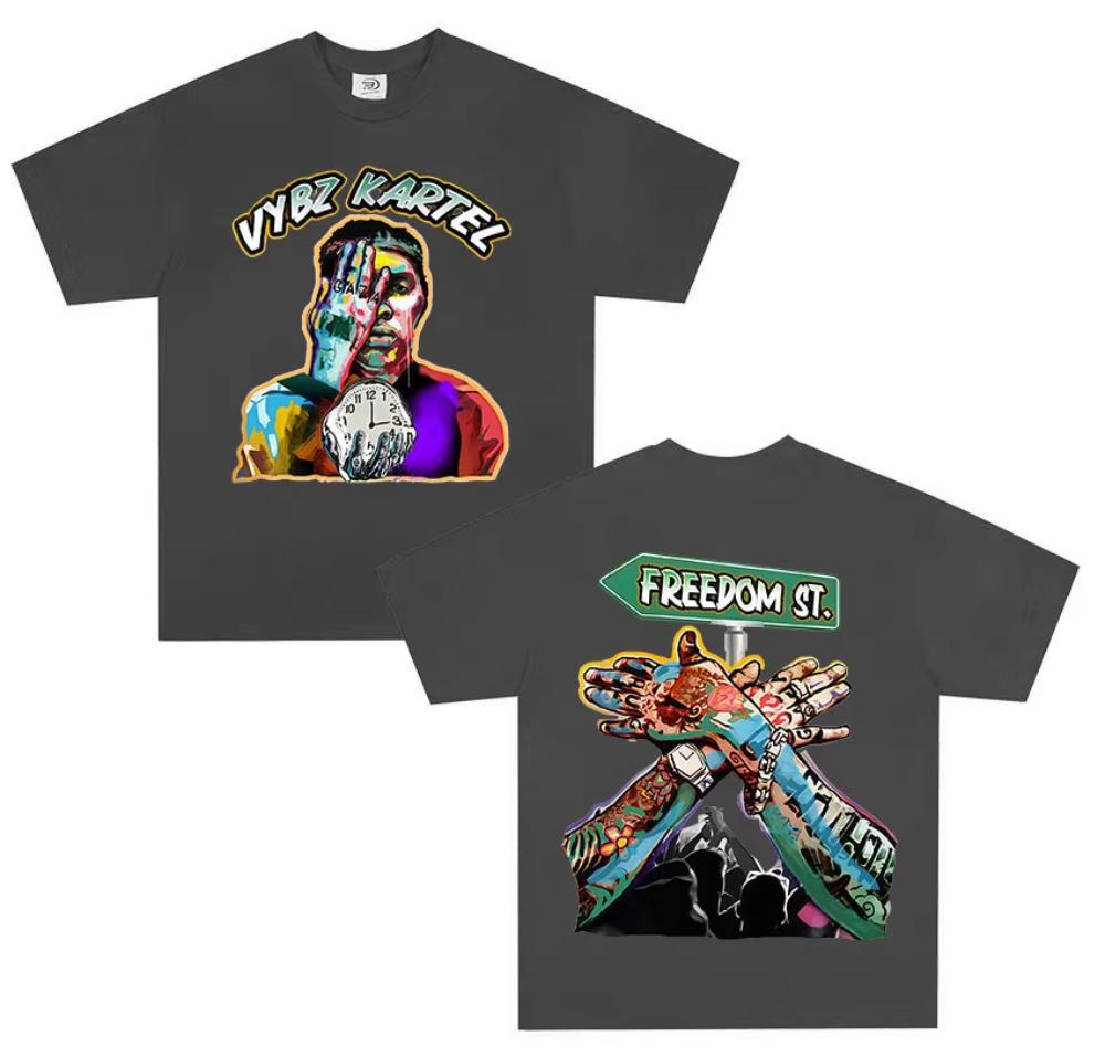 

Rapper Vybz Kartel 2025 New Album Graphics T Shirt Men Women Hip Hop Gothic Hot Sale T-shirt Fashion High Quality Cotton Tee Top 4XL