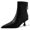 Fashion New Pointed 5.5cm Slim Heel Cowhide Back Zipper Short Boots European American Slimming Ladies' Temperament Ankle Boot Sizes34-43