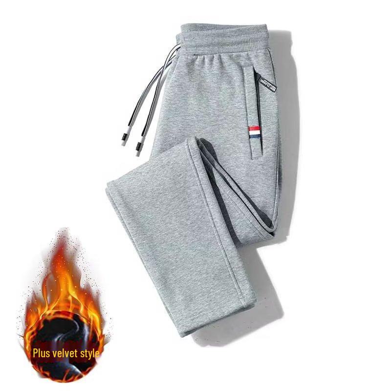 

Мужские повседневные эластичные брюки: Модные свободные спортивные брюки из бархата на весну, осень и зиму 2024 года L