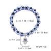 Evil Eye Bead Bracelet Blue Eye Hamsa Beaded Charm Stretch Bracelet Hand of Fatima Turkish Lucky Evil Eye Bracelet