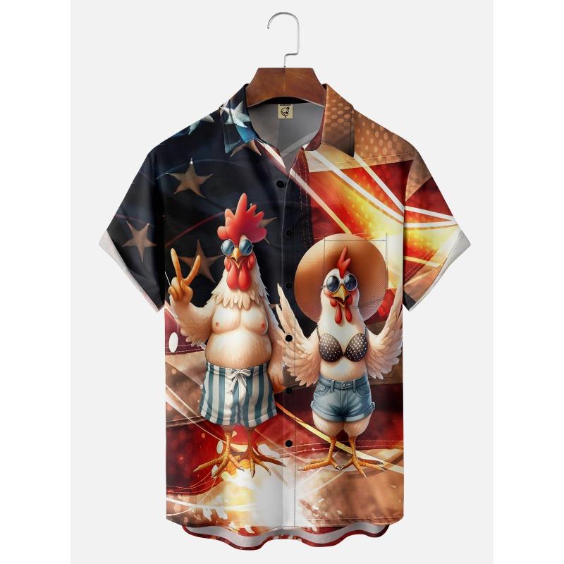 Abstract Cartoon Animal Men's Shirt 3D Print Quick Dry Short-sleeved Tops Summer Casual Men's Clothes Street Fashion Shirts