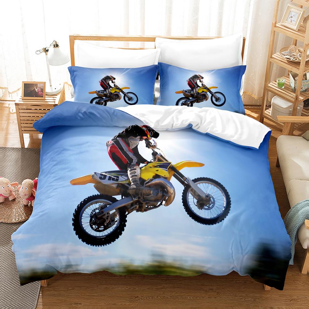 Comforter 3D Motorcycle Bedding Sets With Twin Full Queen King Bedclothes