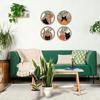 4 Pcs Boho Black Cat Wall Decor Farmhouse Geometric Hollow Out Hanging Wooden Wall Art Funny Kitty Bohemian Abstract Round Circle Sign for Nursery