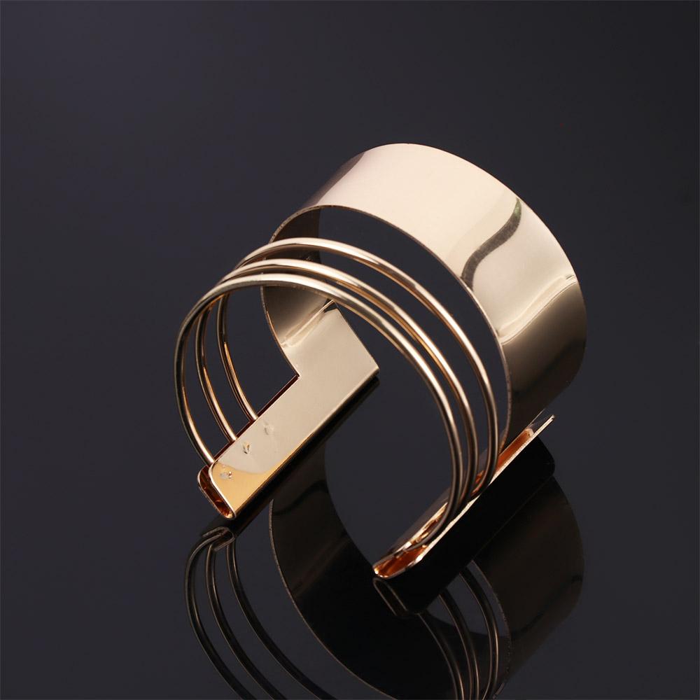 Trendy Simple Personality Punk Exaggerate Women Bracelet Luxurious Zinc Zinc Alloy Hollow Out Bangles