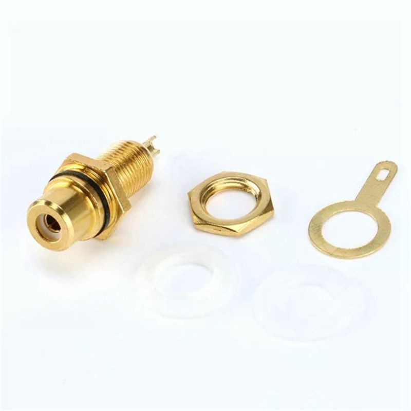 Feb.60Pcs Gold Plated RCA Terminal Jack Plug Female Socket Chassis Panel Connector For Amplifier Speaker