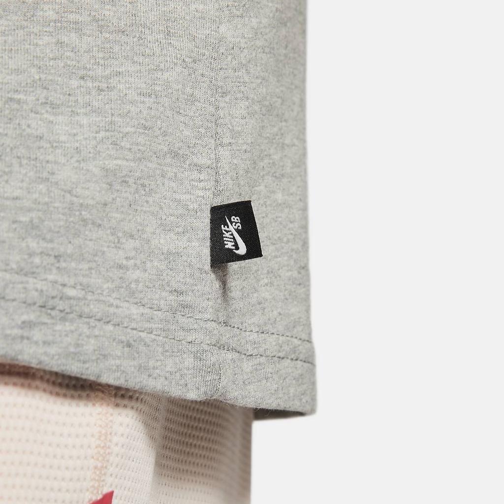 Nike Sb Alpaca Print Skateboarding Loose Knit Short Sleeve T-Shirt Men Tops Grey DD1299-063