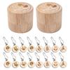 Round Charm Wooden Stitches Locking Marker with Clasp Pin Wooden Knitting Gauge Ruler for Knitting Weaving Sewing Craft