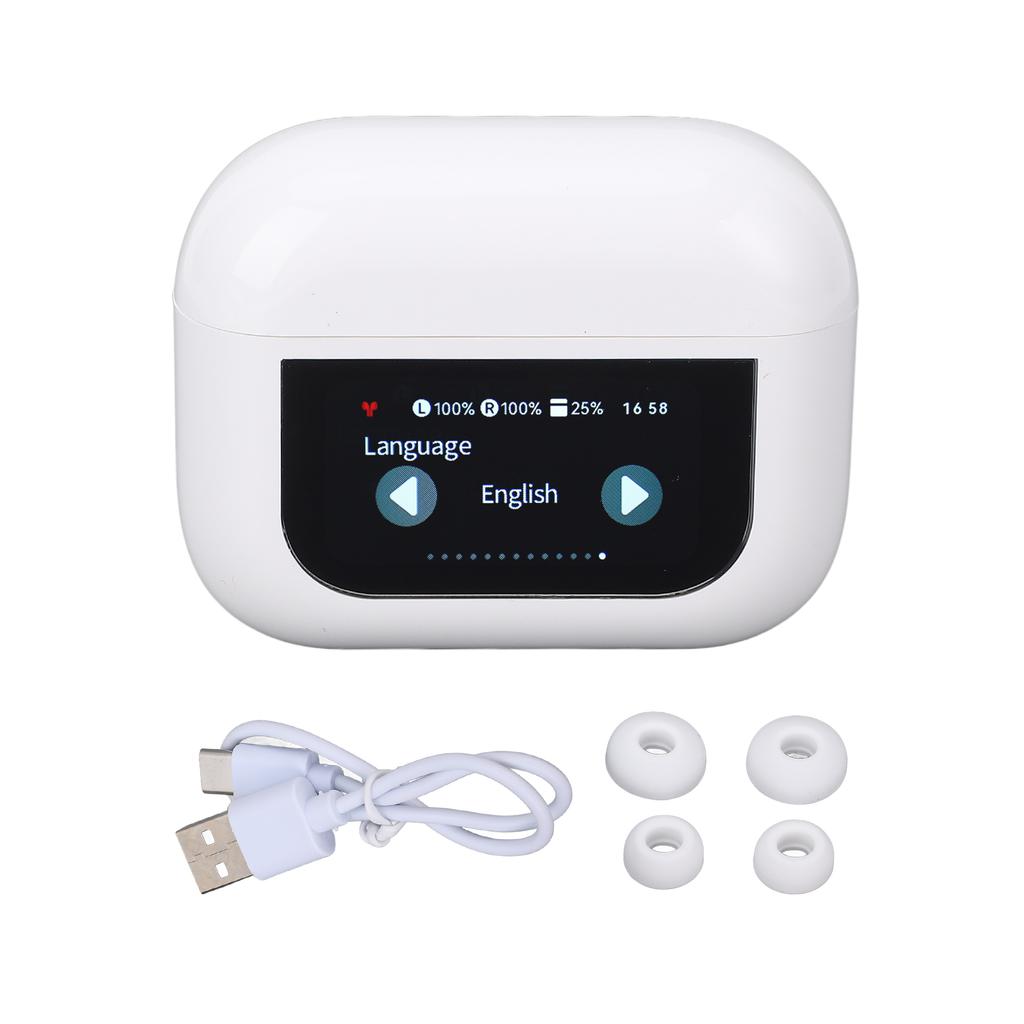 Bluetooth 5.4 Wireless Earbuds With Touchscreen Charging Case Low Latency Gaming Earphones ANC Noise Cancelling