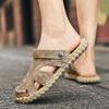 Men's Cross-Strap Breathable Closed-Toe Summer Sandals for Outdoor and Beach