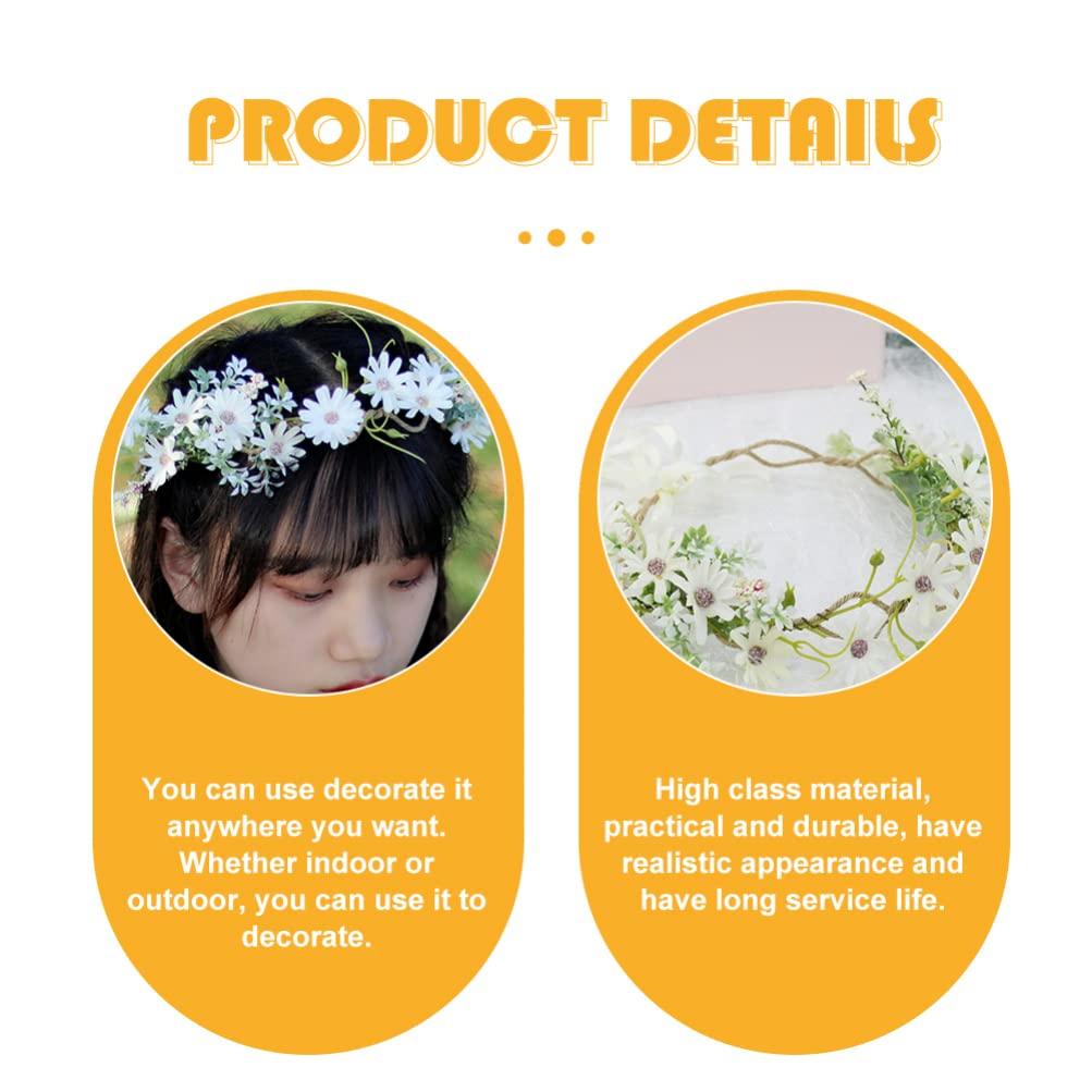 FRCOLOR White Daisy Artificial Flower 9x8 for Weddings and with Lightweight Indoor and Outdoor Decoration Wreath, inches, Parties, Ribbon, 35g,