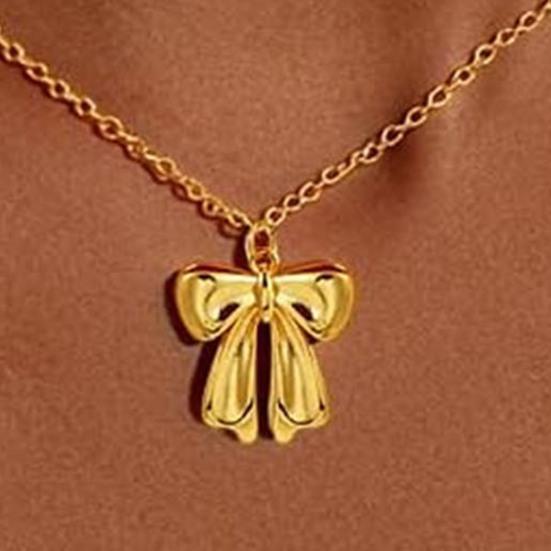 Bow Pendant Necklace Women Bowknot Necklace Girls Cute Bow Charm Necklace Birthday Anniversary Gift for Friend Her