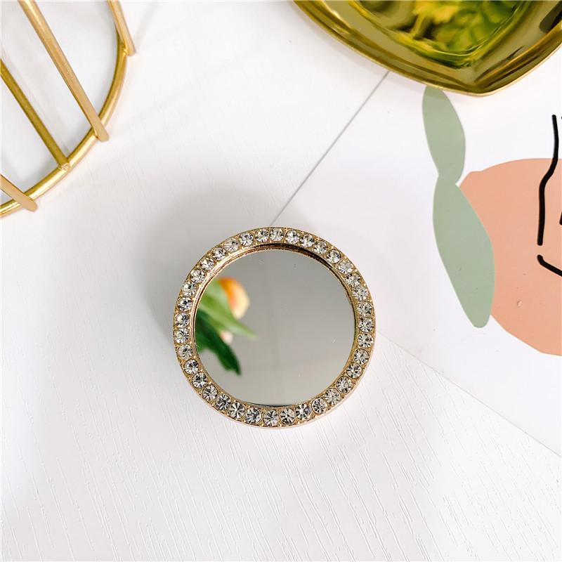 Wind-Inlaid Diamond Love Mirror Airbag Bracket, Paste-Type Telescopic Mobile Phone Bracket, Desktop Lazy Bracket