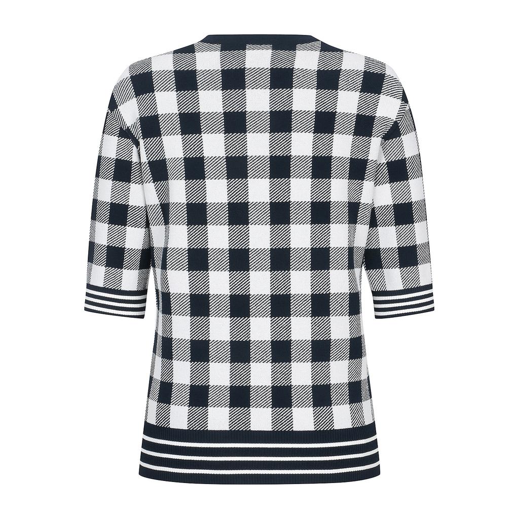 MARTINE GOLF Check Jacquard Knit_Navy