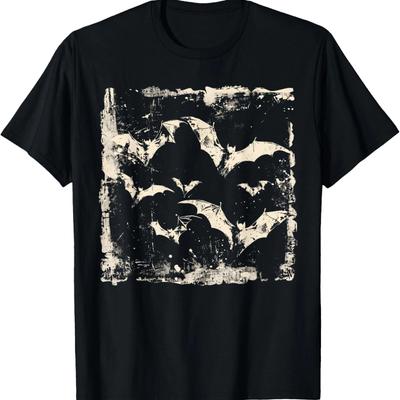 Nietoperz Wampir Horror Horror Halloween Gotycki Koszulka Męska Koszulka Cztery Pory Roku Unisex Czysta Bawełna Codzienna Moda Streetwear