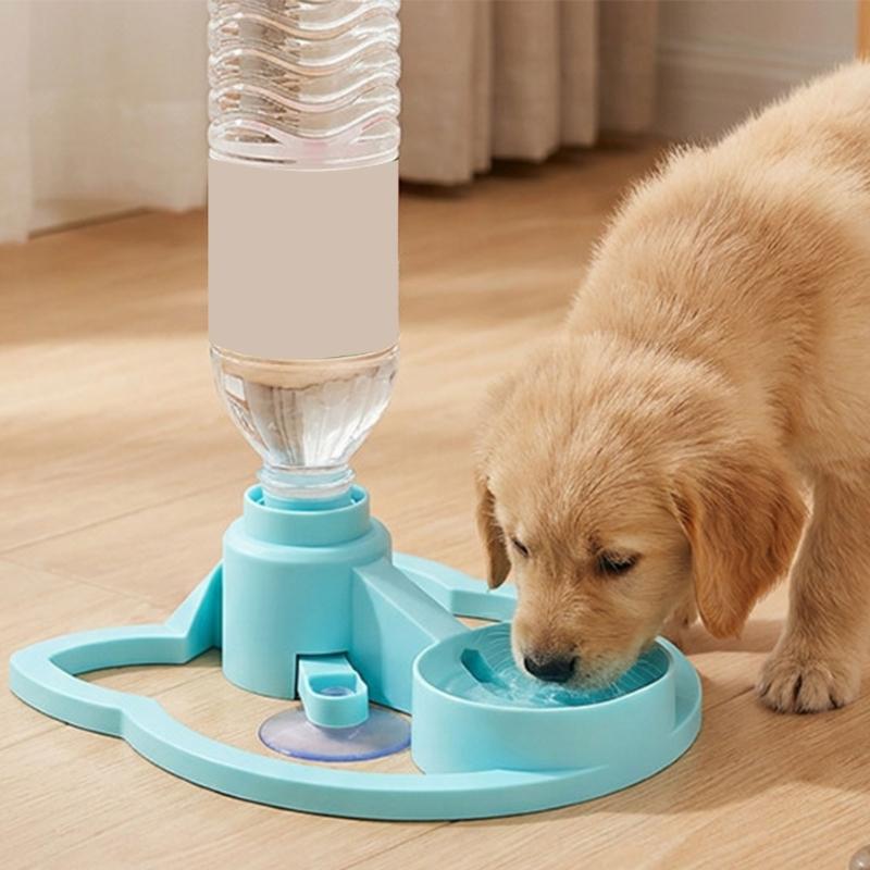 Replacement Pet Water Dispenser Base, 6.50 X 6.10 In ABS Drinking Station with Screw-Style Mount, Bottle Not Included