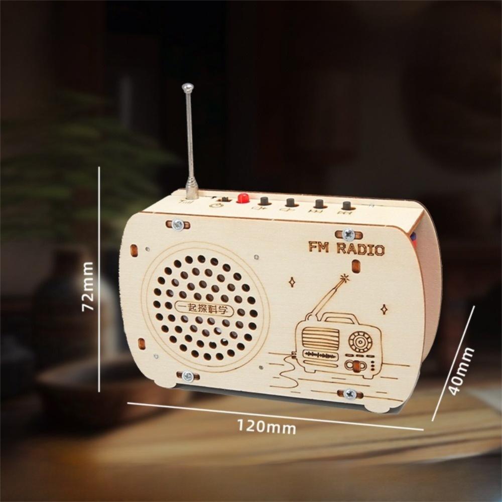 DIY Craft Wood Radio Material Set Wooden Scientific Training Experimental Kits Science Education