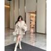 Women's Spring and Fall Long-sleeved Loose Tweed Jacket Splicing Short Temperament Jacket
