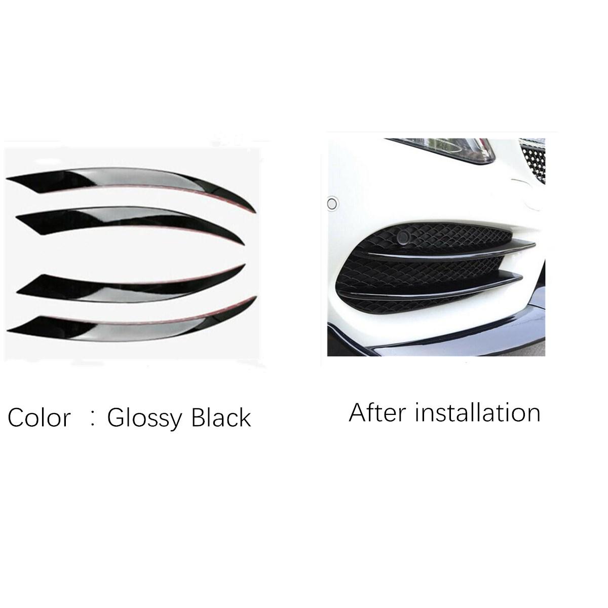 

4x Front Fog Light Cover Trim Glossy Black For 2015-2018 Mercedes-Benz C Class
