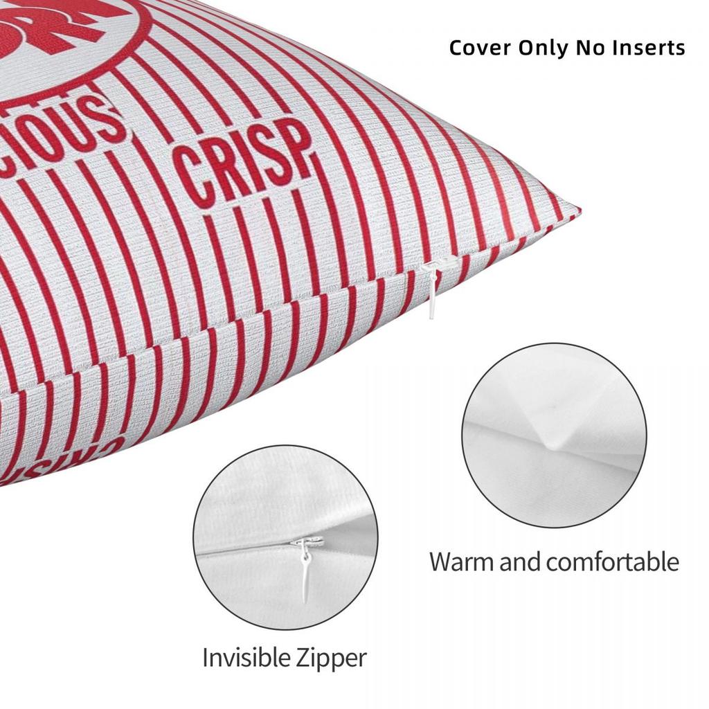 Delicious Crispy Fresh Popcorn Pillowcase Polyester Linen Velvet Printed Zip Decor Car Cushion Case