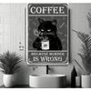 Vintage Metal Tin Sign Funny Cat Coffee Retro Wall Art Home Bar Decor