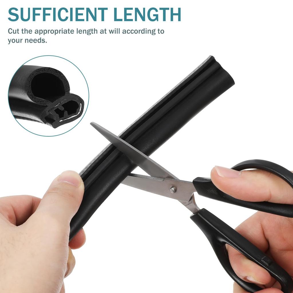 VORCOOL Car Door Car Door Seal Auto Door Edge Rubber Edge Soundproofing Insulation 6 Meters Weatherstrip, Strip, Trim, Trim, Strip,
