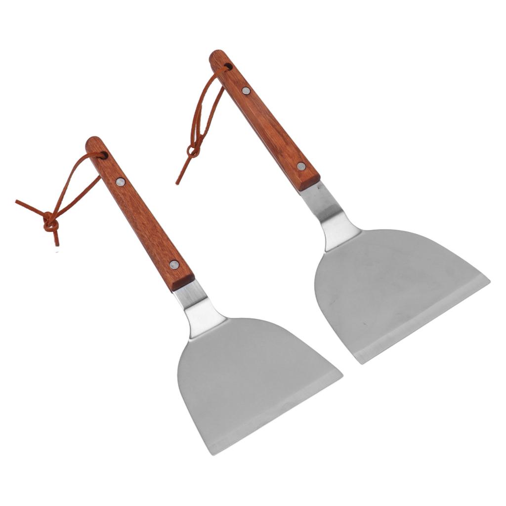 Spatula Turner Grill Flat Spatula Stainless Steel Comfortable Grip Wood Handle Heat Resistant Easy To Clean Durable