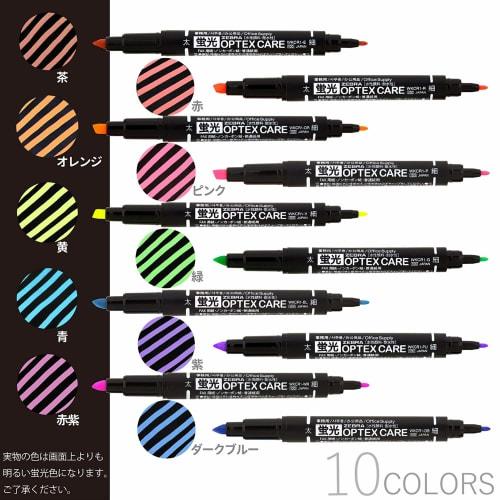 Zebra Highlighter Optex Care 10 Colors WKCR1-10C