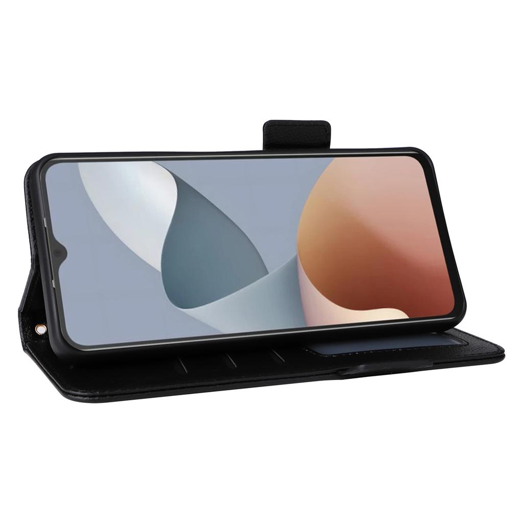 For ZTE Blade A34 Phone Case Leather Litchi Texture Cover with Magnetic Closure