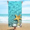 Buntes Seestern-Blumen-Strandtuch Polyester Schnelltrocknend Sandfrei Badetuch Tropisches Blatt-Decke für Sommer-Meeresurlaub