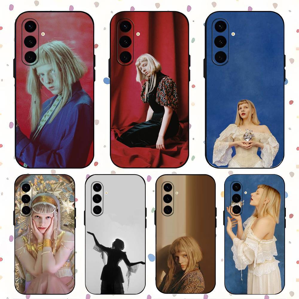 A-aurora-A Aksnes For Samsung Galaxy S23 S24 S25 Ultra S22 Plus S21 Black Soft Case Waterproof Soft Case