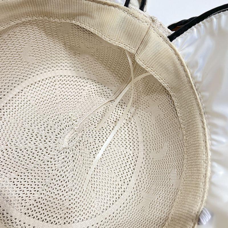 Bow Decor Bucket Hat Color Block Wide Brim Hats Summer Breathable Sunscreen Fisherman Hats Suitable for Seaside Travel