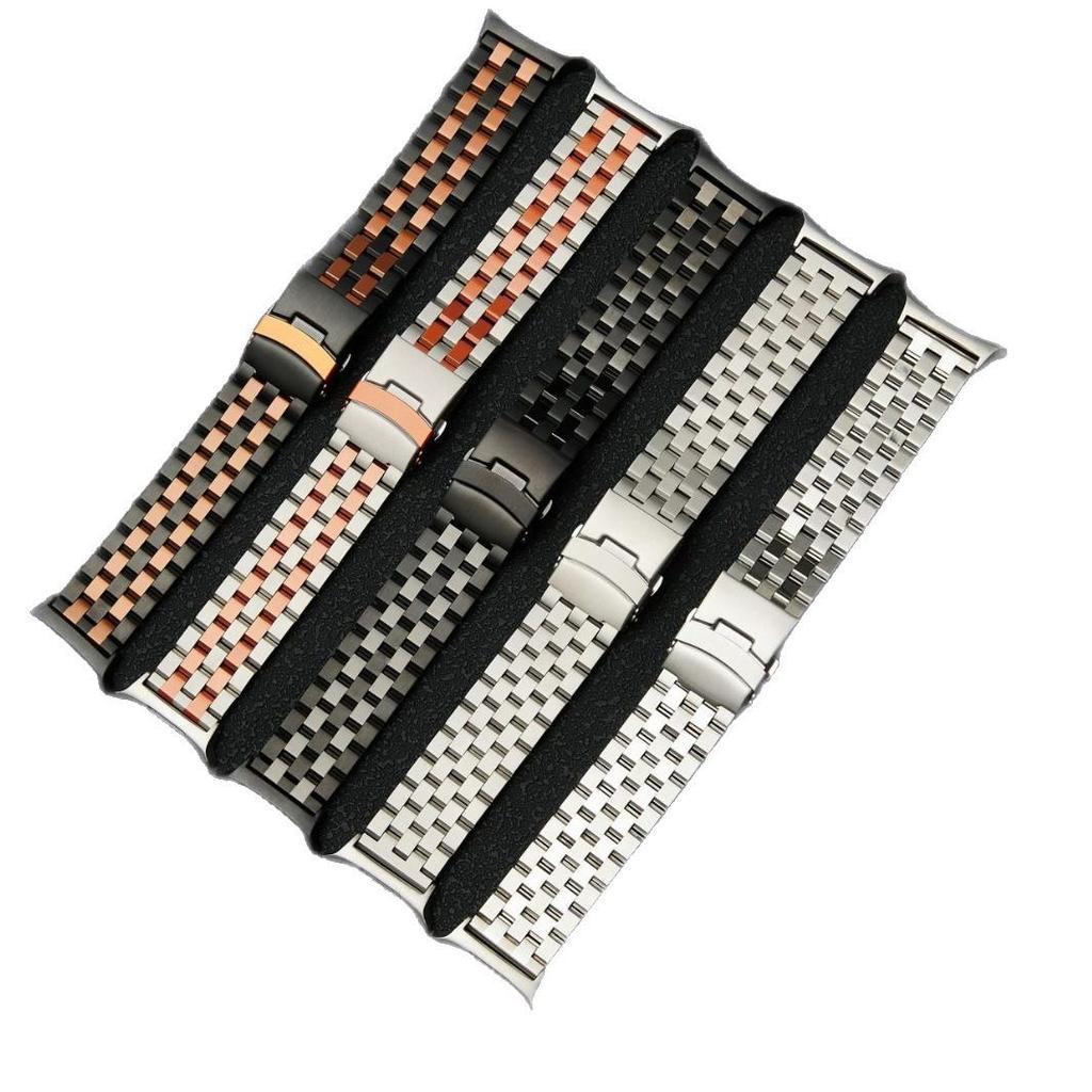 Stainless Steel Tank Band for Samsung Watch 5/7/8 Gen - Men's Link Style