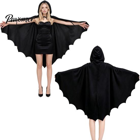 Maskerade Bühnenauftrittskleidung Halloween Fledermausflügel Umhang, Kostüm für Erwachsene und Kinder mit Kapuze Festliches Süßes oder Saures Outfit Cosplay Umhang für Party Langlebig
