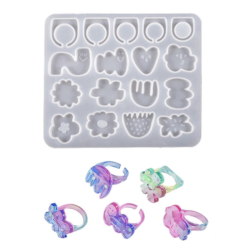 Irregular Flower Ring Silicone Mold with Different Sizes Jewelry Making Supplies