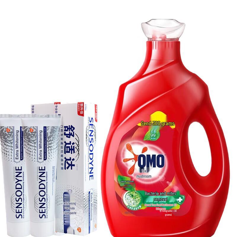 Sensodyne Whitening Toothpaste & OMO Laundry Detergent Pack