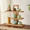 Solid Wood Chinese Style Storage Holders 3-4 Layers Antique Stand  Living Room Decor