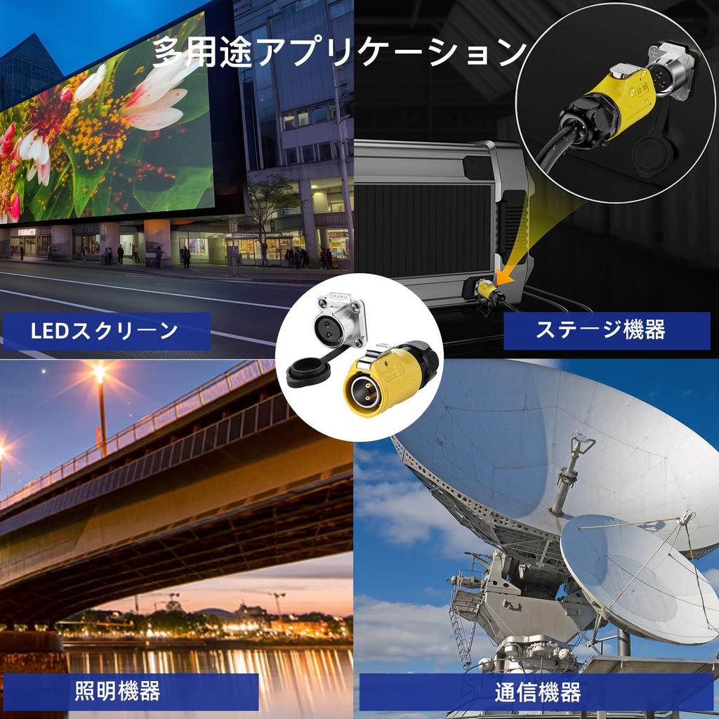 CNLINKO LP20 5 Pin Waterproof Connector - M20 10A 500V Circular Connector, IP68 Fast