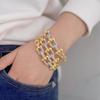 Full Diamond Niche Premium Bracelet Bracelet Horseshoe Full Diamond Bracelet Gold And Silver Mixed Color Bracelet