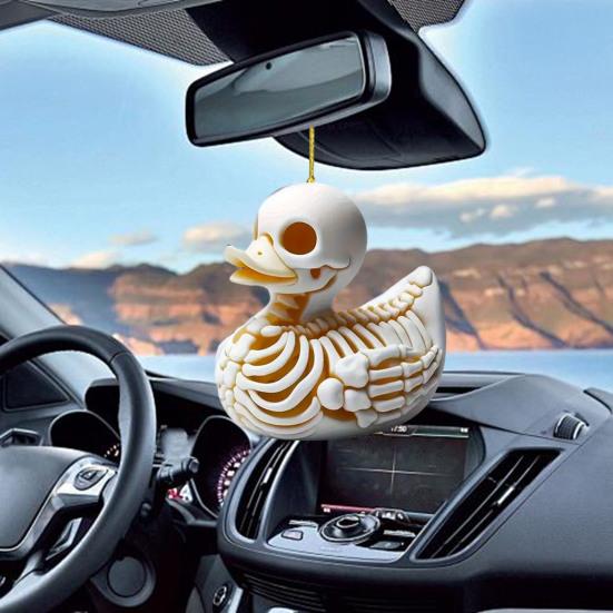 Skelett Ente Auto Spiegel Hängende Ornament süße Katze Charme Schlüsselanhänger Anhänger Acryl