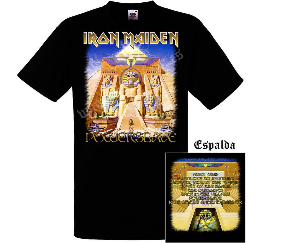 Camiseta Iron Maiden' Powerslave Album Design - Classic Heavy Metal Band T-Shirt
