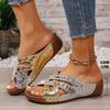 Zomer Kleurenblok Kwastjes Sandalen | Europese en Amerikaanse Dames Gouden Zilveren Strand Schoenen Grote Maat Mode Casual Dikke Zool Antislip