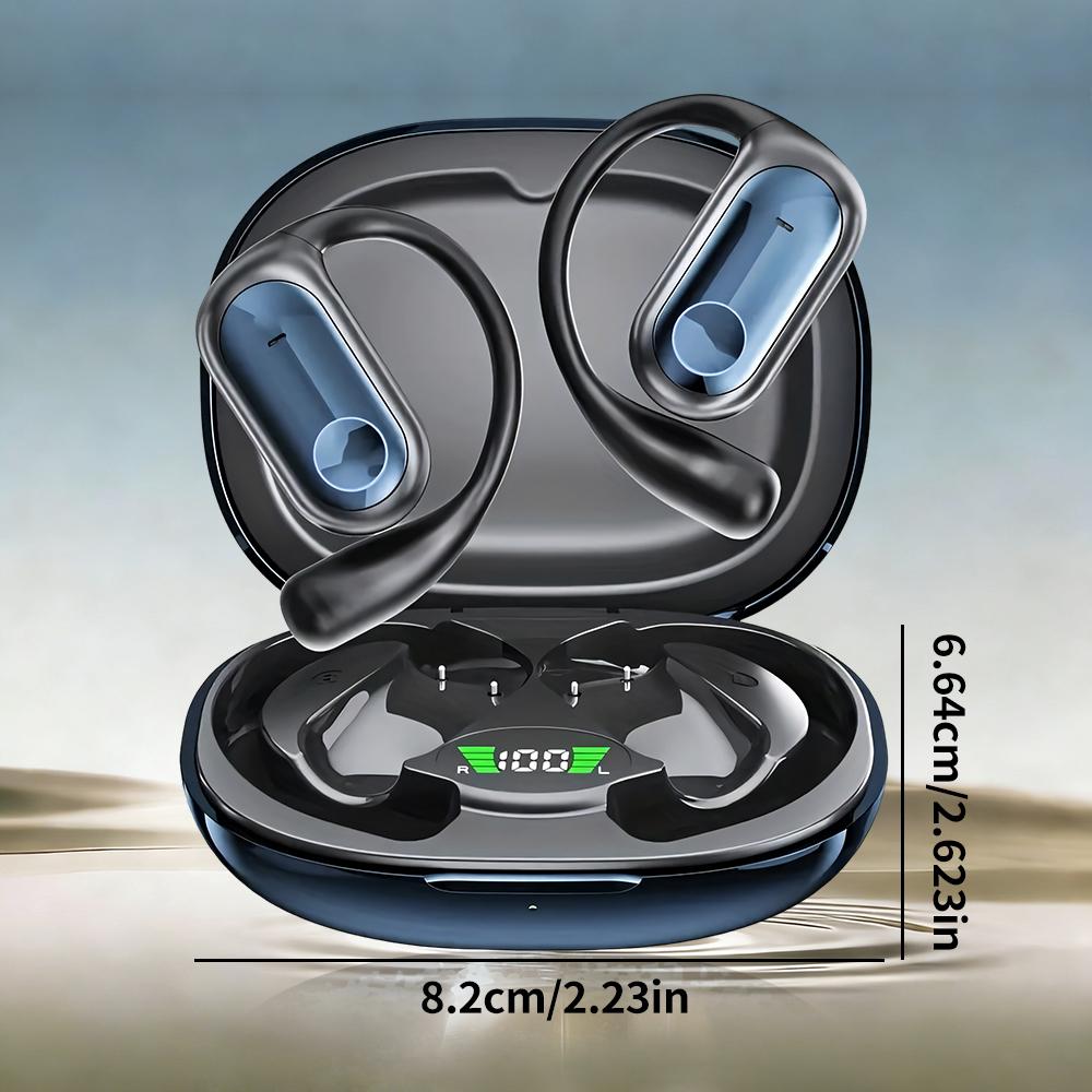 True Wireless Open-Ear Bluetooth Earbuds 5.4 TWS – 360° Surround Sound, All-Day Comfort, Sports Fit, Clear ENC Calls