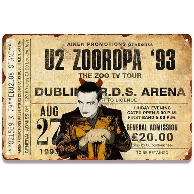 Vintage Rock Music Concert Metal Poster Sign - Art Painting Plaque - Ideal for Retro Pub Bar and Home Decoration