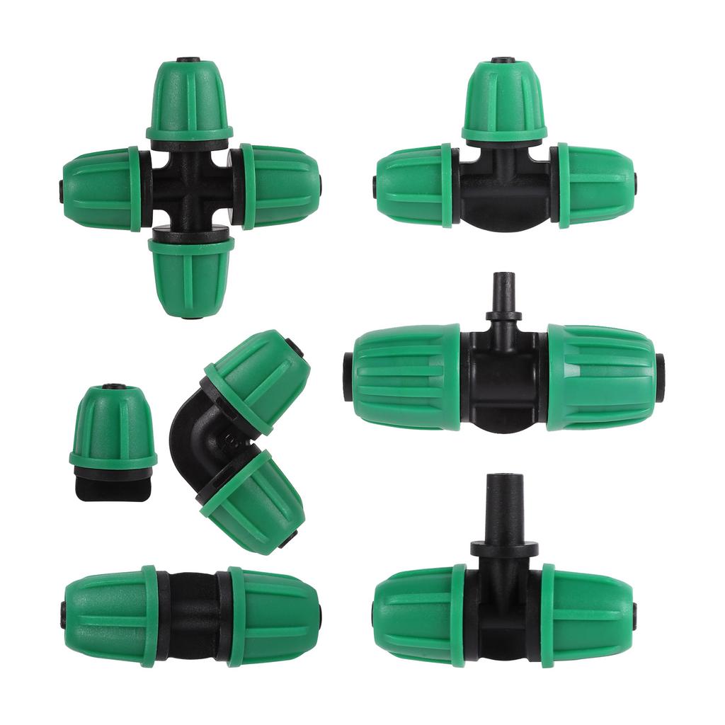 1/4" Pipe Plastic Locking Connector Barb Coupling Irrigation Connector Garden Watering Irrigation Diverter Pipe Fittings